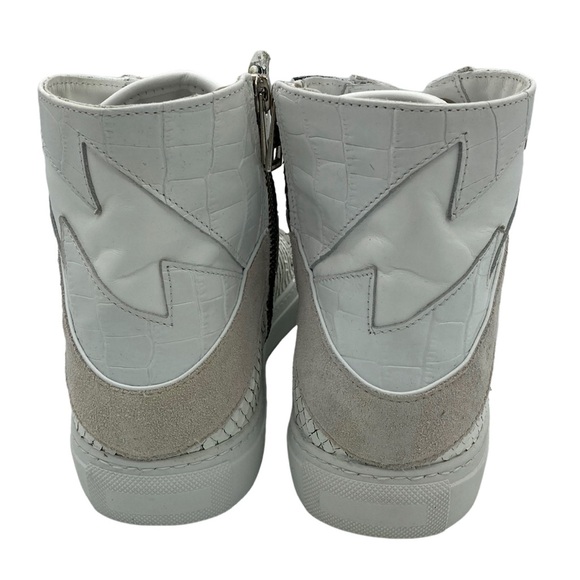 NWB Zadig & Voltaire High Flash Keith Snake Effect Leather Hi-Tops - Sz 7US - Picture 5 of 13